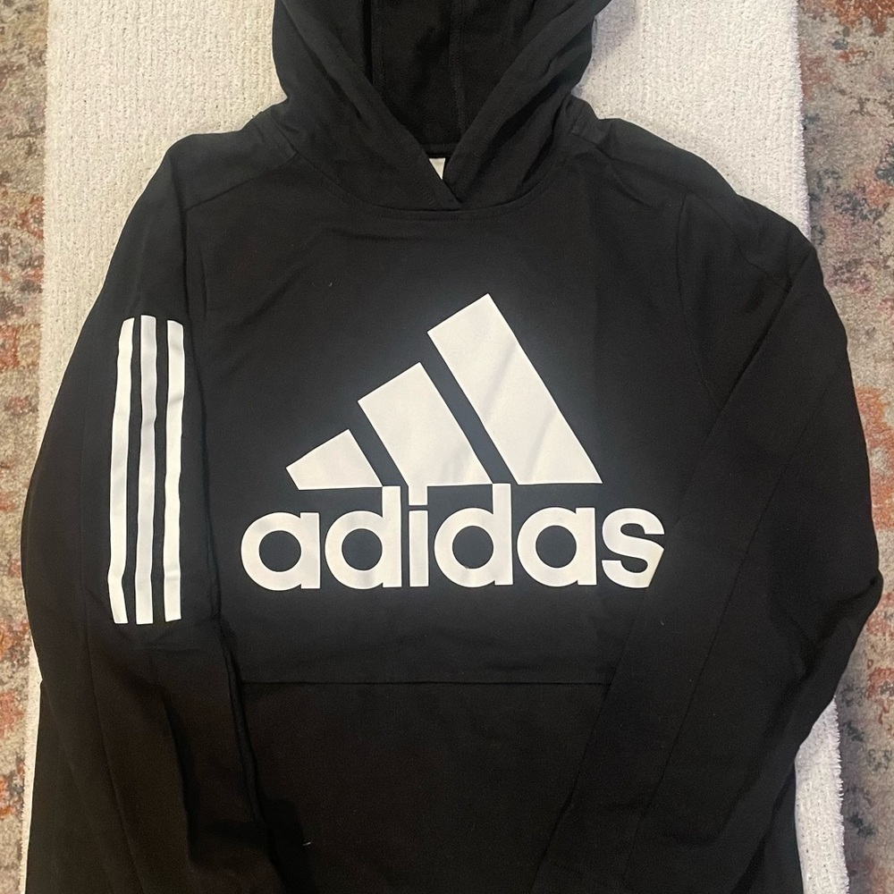 Adidas Black Hoodie with White Logo